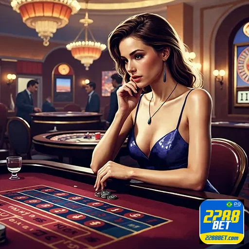 Imagem do casino do 2288bet com jogos e ambiente animado, promovendo diversão e apostas online.